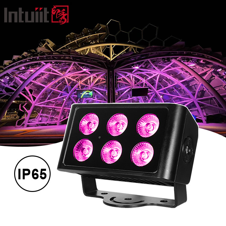6x5W 4pcs LED Beads Outdoor Square IP65 Không thấm nước DMX stage Light Flood Light RGBW 4 In 1