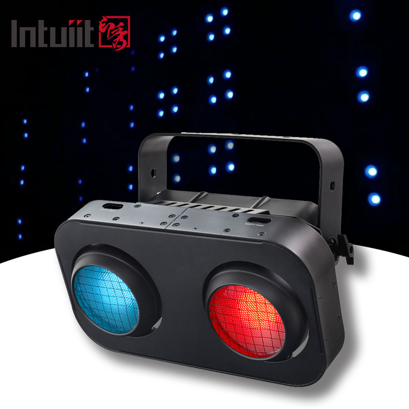 200W RGB Cob Stage LED Audience Blinds Light Đen ấm / mát Xanh nhôm cơ thể 2 mắt Đèn chiếu 200W Lượng