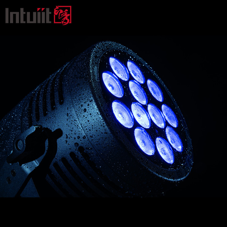 IP65 Đèn sân khấu DJ ngoài trời không thấm nước 12x20W RGBWA UV 6in1 Aluminum LED Par Không ồn hiệu ứng rửa disco với DMX512