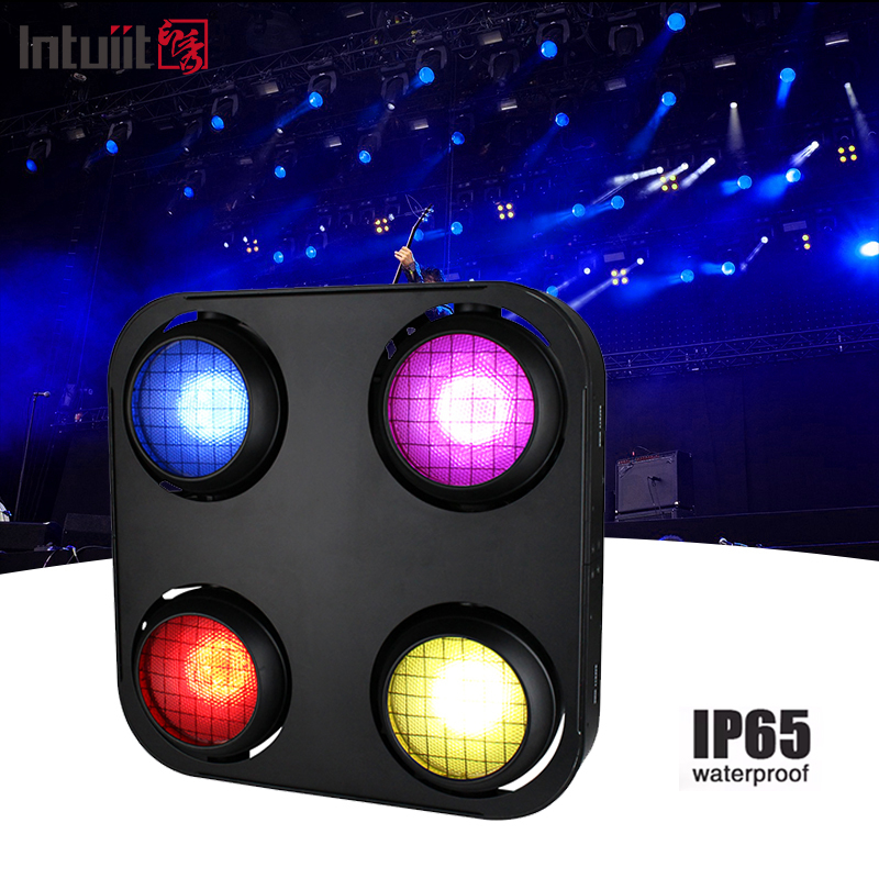 Đèn chớp sân khấu COB chống nước IP65 2 trong 1 Vàng & Trắng ấm 4x90W 4 Mắt Đèn khán giả Dmx512 LED COB Blinder
