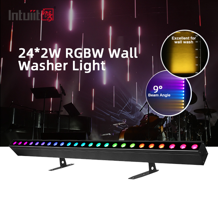Đèn LED 24*2W Đèn sân khấu DMX512 RGBW Thanh đèn LED Sân khấu Disco Club Đám cưới Kích hoạt bằng giọng nói Đèn rửa tường LED