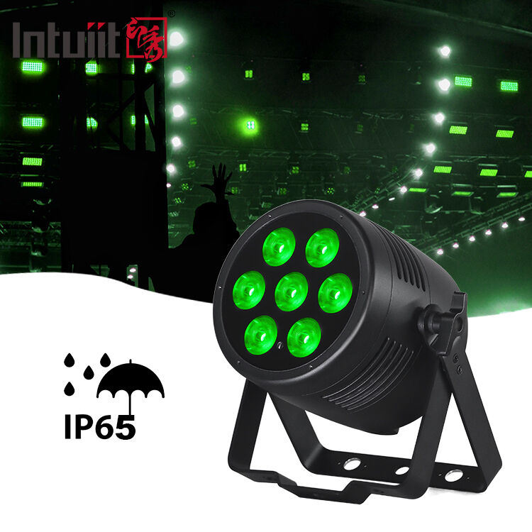 IP65 Kiểm soát không thấm nước chuyên nghiệp DJ Đèn disco 7 * 20W RGBWA UV 6in1 Đèn LED Par với điều khiển DMX512