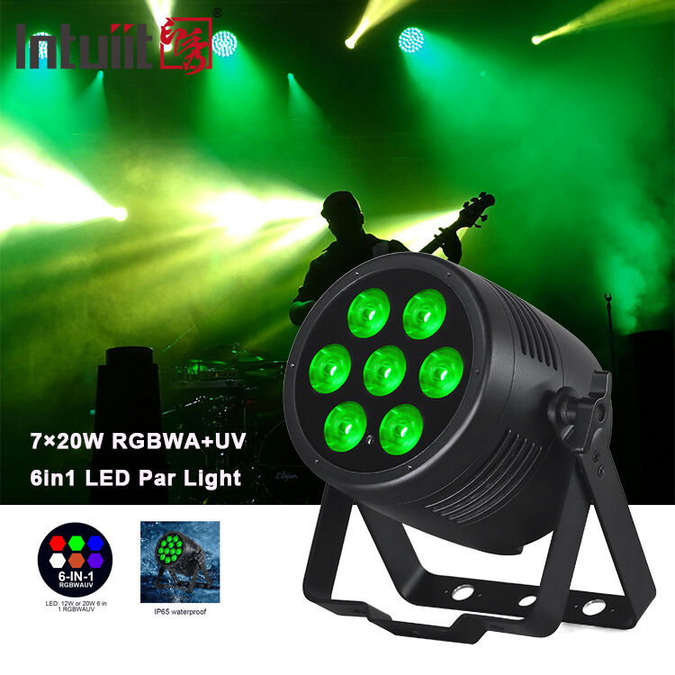 Đèn LED 7*20W RGBWA-UV 6-IN-1 IP65 Chống nước Par LIights MX Control Đèn Par Sân khấu Ngoài trời cho công viên giải trí