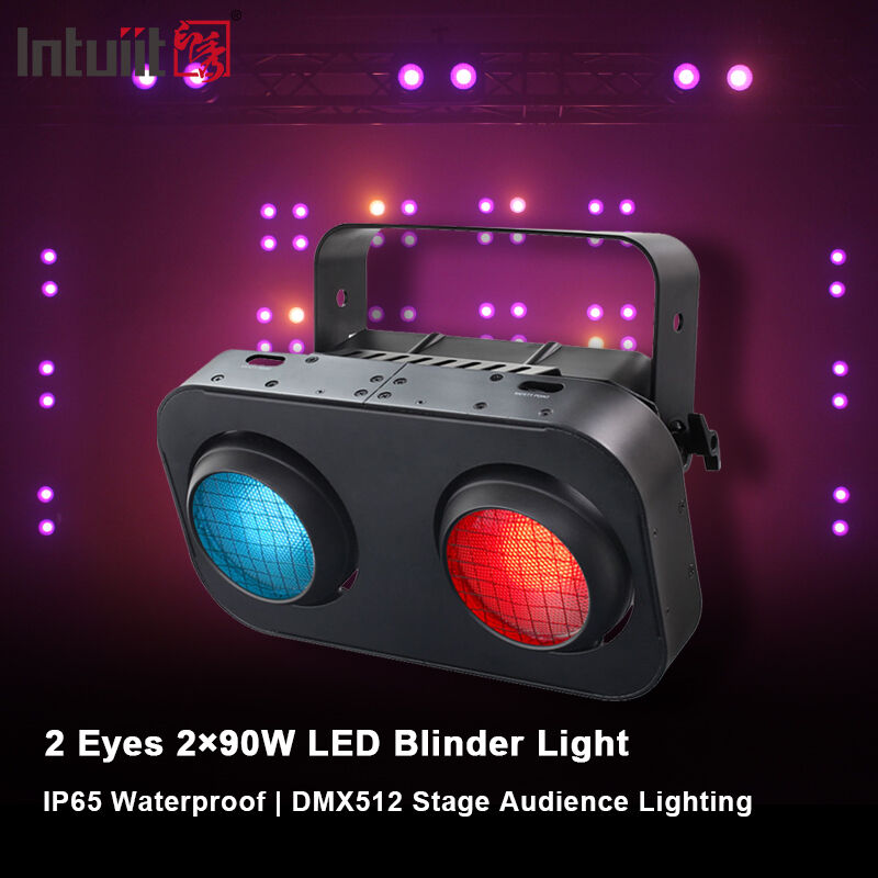 Đèn LED ngoài trời COB Blinder Light 2x90W RGB Amber Đen ấm IP65 Không thấm nước Đèn sân khấu DMX512 cho Nhà hát chương trình chuyên nghiệp