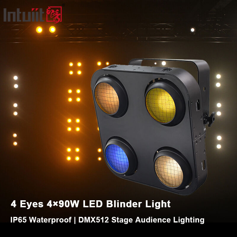 4-Eye LED COB Blinder Light 4x90W RGB Đám trắng ấm Amber Bức màn màn hình Strobe DMX512 Pixel Control Đèn sân khấu cho bữa tiệc