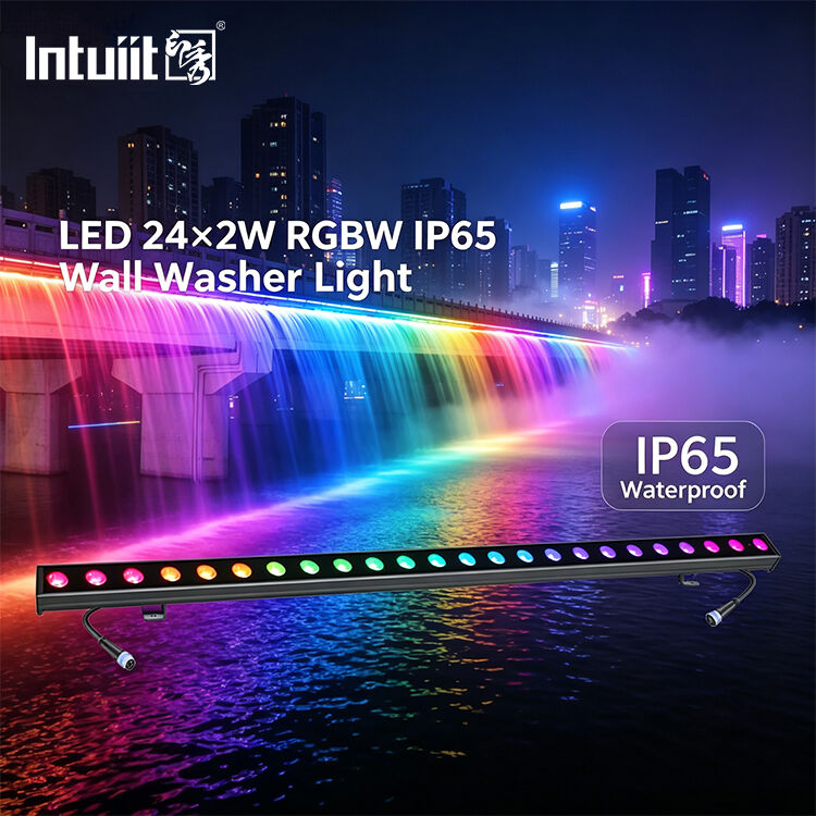 Đường LED ngoài trời Lửa tường Bar 24x2W RGBW 4in1 IP65 Không thấm nước DMX512 Lửa tuyến tính cho Tòa nhà Mặt tiền Khung cảnh cầu sân khấu Ánh sáng