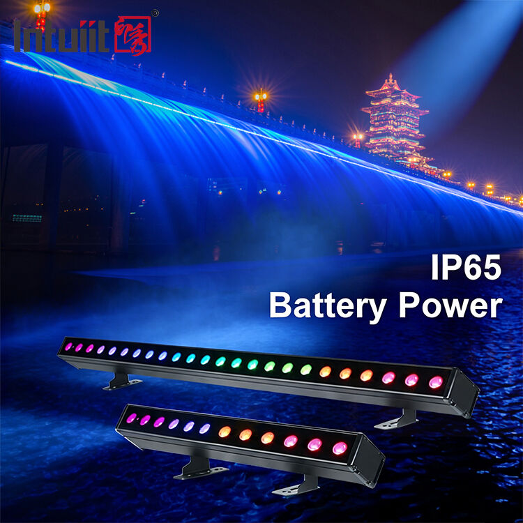 2x12W / 24W RGBW 4-in-1 IP65 pin LED Wall Washer Bar ¢ Không dây không dây DMX512 Wash Light cho sân khấu, tòa nhà & sự kiện