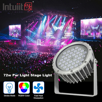 72w RGBW DMX512 Đèn Led chống thấm nước Ánh sáng bên ngoài Cảnh quan Sân vườn Tròn Sân khấu Ánh sáng Par
