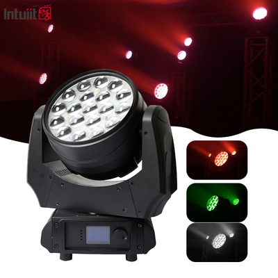 19x15w Rgbw 4in1 Led Di chuyển đầu Zoom rửa Bàn chiếu sáng chùm đèn LED Di chuyển đầu