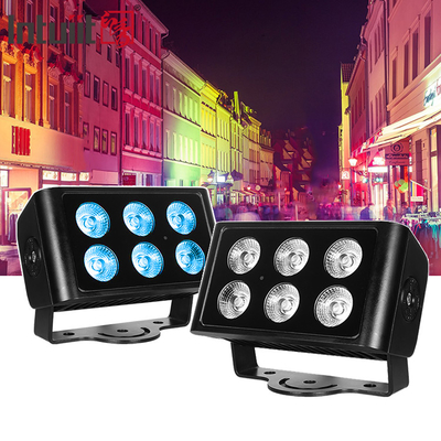 Ánh sáng màu ngoài trời 6X5W Led Wall Wash Light Outdoor Garden Led Wash Rgbw Dmx Led Flood Light