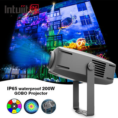Máy chiếu Gobo 200W Ngoài trời IP65 Máy chiếu logo Gobo Chống nước Logo tùy chỉnh Xoay Máy chiếu Gobo Đèn Quảng cáo