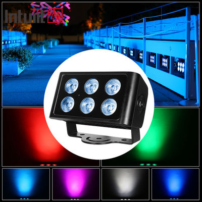 Đèn chiếu tường LED City Color 6x5W chống nước ngoài trời, đèn pha RGBW 4in1 cho khách sạn & tòa nhà, chế độ điều khiển DMX512