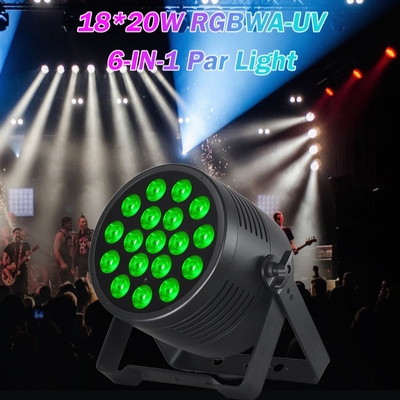 Đèn LED Par DMX chống nước 18x20 RGBWA UV cho sự kiện ngoài trời, nhà hát, đám cưới, buổi hòa nhạc
