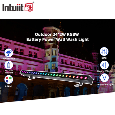 Pin điện 24x2W DMX512 LED Wall Washer IP65 chống nước với hiệu ứng RGBW cho ánh sáng ngoài trời thương mại