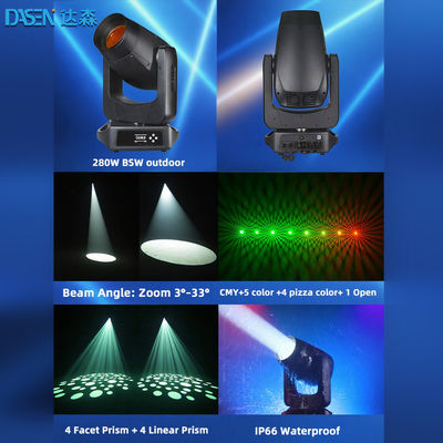 2025 BSW 280W LED Di chuyển đầu sân khấu ánh sáng DMX512 Beam Spot Wash 3in1 cho DJ Disco Show CMY