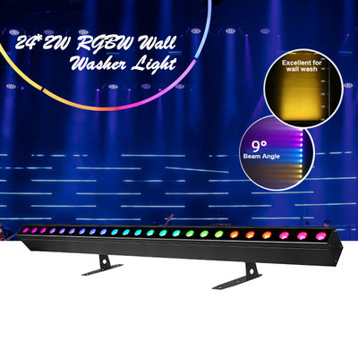 Đèn rửa ánh sáng IP20 DMX512 Giải pháp âm nhạc thông minh tiên tiến 24*2W Đèn LED RGBW Thanh tuyến tính Đèn rửa tường