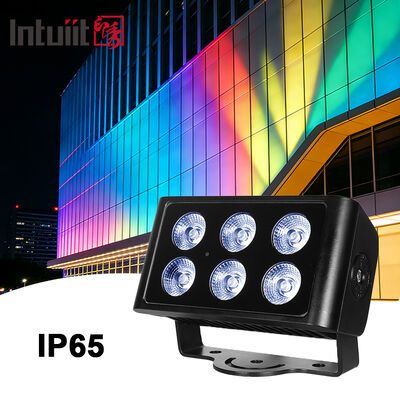 DMX512 RGBW Đèn mặt tiền màu sắc ngoài trời Đèn LED nhôm 6x5W Máy rửa tường Tòa nhà thương mại Đèn ngọc trang trí