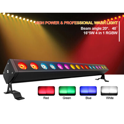 Thanh Đèn Tường LED RGBW 16X 5W Điều Khiển DMX512 Ánh Sáng Tuyến Tính Cho DJ Sân Vườn IP65 Điều Khiển DMX512