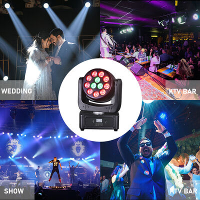 Giá xuất xưởng Đèn LED mini Di chuyển Đầu 12x8W RGBW 4in1 Đèn sân khấu rửa DMX512 Âm thanh hoạt động cho sự kiện nhỏ Tiệc disco Ánh sáng DJ