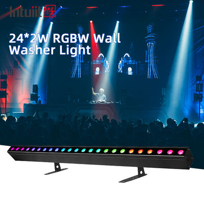 Đèn LED treo tường trong nhà 24x2W RGBW DMX512 Âm thanh sân khấu hoạt động Chiếu sáng thanh IP20 Đèn rửa tuyến tính cho kiến ​​trúc trang trí nội thất