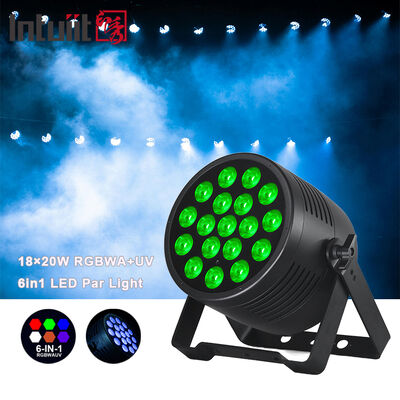 Ánh sáng ngoài trời IP65 chống nước LED Par 18x20W RGBWA UV 6in1 Ánh sáng rửa sân khấu chuyên nghiệp DMX DJ Can cho sự kiện Câu lạc bộ sân vận động