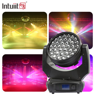 37x10W 4in1 RGBW LED Di chuyển đầu Zoom Lửa ánh sáng DMX512 Thiết bị sân khấu chuyên nghiệp cho hộp đêm Wedding Bar