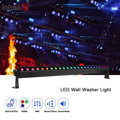 Máy giặt tường LED chùm hẹp 9 độ chuyên nghiệp 24x2W RGBW 4in1 DMX512 Thanh đèn rửa tuyến tính trong nhà cho sự kiện sân khấu